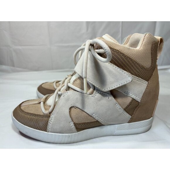 Sorel Out N About Suede Wedge Booties Nova Sand Women's Size 8.5 - Picture 5 of 13